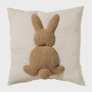 Kussen paashaas - beige/bruin - 45x45cm