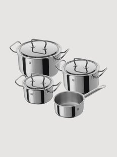 Kookpottenset Twin Classis van edelstaal, 4-delig