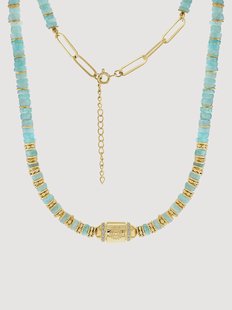 Goudkleurige ketting Neo met amazoniet