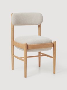 Gestoffeerde eettafelstoel Imara van eikenhout