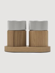 Zout- en pepermolens Sina van eikenhout, 3-delig