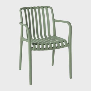 Tuinstoel Lea met armleuning - groen - 80.5x58x55 cm