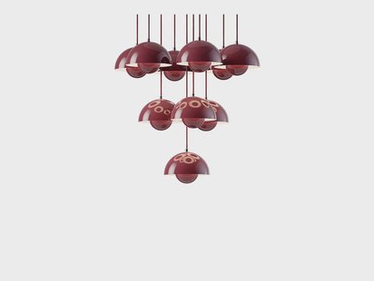 Flowerpot VP10 kroonluchter Ø53 paars &Tradition - Woonkamer - Modern - Metaal - Meerdere lampen