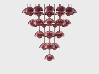 Flowerpot VP10 kroonluchter Ø89 paars &Tradition - Woonkamer - Modern - Metaal - Meerdere lampen