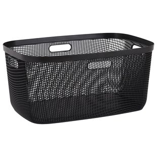 Leen Bakker - Wasmand Mesh Antraciet - 45L - Polypropyleen - Grijs - 39x59x27 Cm