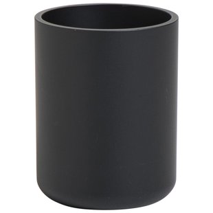 Leen Bakker - Tandenborstelhouder Basic - Polyresin - Zwart - 7.7x7.7x10 Cm