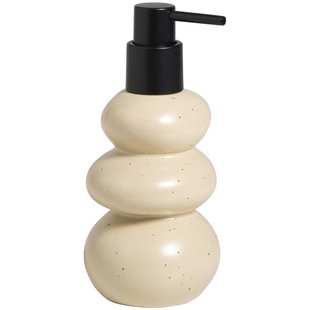 Leen Bakker - Zeeppomp Pebbles - Keramiek - Beige - 8.2x8.2x17.5 Cm