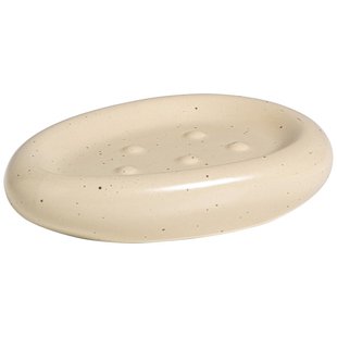 Leen Bakker - Zeepbakje Pebbles - Keramiek - Beige - 9.6x13.8x2.8 Cm