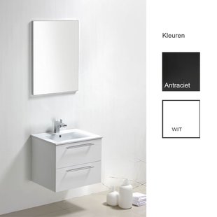 Badkamermeubelset Sanilux Roma 60x46x50 cm Hoogglans Antraciet