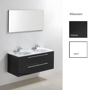 Badkamermeubelset Sanilux Roma 120x46x50 cm Hoogglans Antraciet