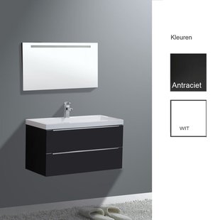 Badkamermeubelset Sanilux Senza 100x47x50 cm 2 Kraangaten Hoogglans Wit