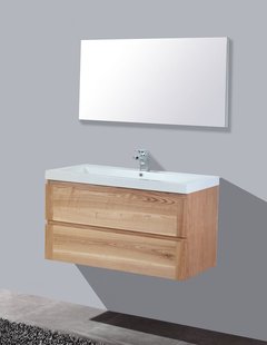 Badkamermeubelset Sanilux Trend Wood 100x47x50 cm 2 Kraangaten Massief Hout