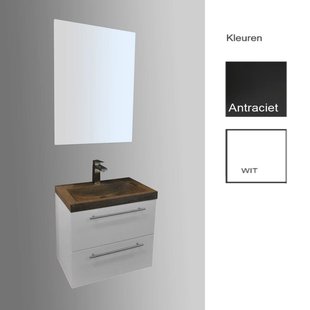Badkamermeubelset Sanilux Compact Stone 60x38x50 cm Wit