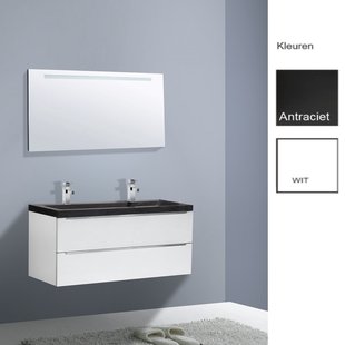 Badkamermeubelset Sanilux Senza Stone 120x47x50 cm Zonder Kraangat Hoogglans Wit