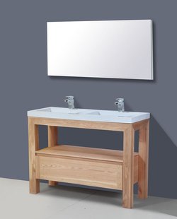 Badkamermeubelset Sanilux Robusta Senza 120x47x85 cm Massief Eikenhout