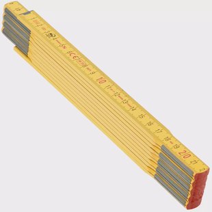 Stabila Wooden Folding Rule Type 607 01104 houten duimstok geel, 2 m
