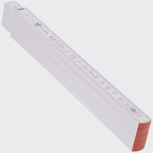 Stabila Wooden Folding Rule Type 1707 01334 houten duimstok met hoekindeling wit, 2 m