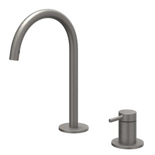 IVY Bond Wastafelmengkraan - 2-gats - bladmontage - uitloop - coldstart - Geborsteld metal black PVD 6100306