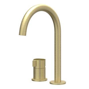 IVY Tribe Wastafelmengkraan - 2-gats - bladmontage - uitloop - coldstart - RVS316 - geborsteld mat goud PVD 6100512