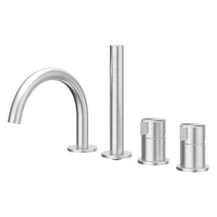 IVY Tribe Badrandcombinatie - 4-wegs - mengkraan - draaibare uitloop - uittrekbare handdouche - RVS316 - geborsteld 6301171