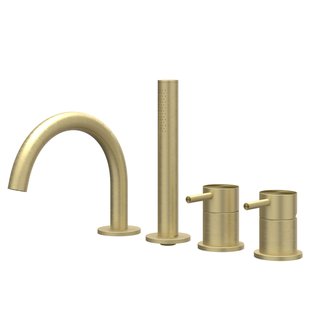 IVY Concord Badrandcombinatie - 4-wegs - mengkraan - draaibare uitloop - uittrekbare handdouche - RVS316 - geborsteld mat goud PVD 6301162