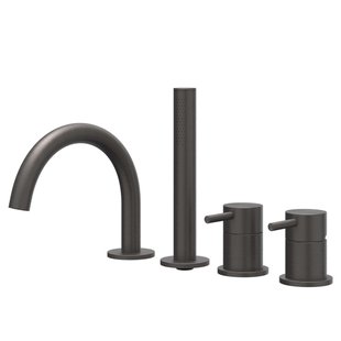 IVY Concord Badrandcombinatie - 4-wegs - mengkraan - draaibare uitloop - uittrekbare handdouche - RVS316 - geborsteld carbon black PVD 6301164