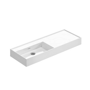 Thebalux twenty 2.0 Wastafel - 120cm - keramiek - kom links - zonder kraangat - wit glans 3TW121187
