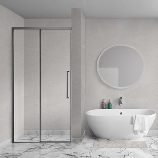 Aqua Vista Lokla Linea nisdeur - 120x200cm - incl. montageset - gunmetal R-GML-LC120-SCX