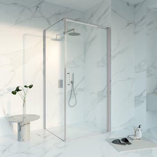 Fortifura Galeria Douchecabine - 100x90x200 - Profiel - veiligheidsglas - anti kalk - Geborsteld RVS PVD (RVS) SW1122492 SW797926 SW797908