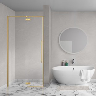 Aqua Vista Oria Linea nisdeur - 110x200cm - incl. montageset - Geborsteld goud SW1186289/SW1186316