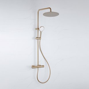 Adema Sparkle 2.0 regendoucheset - thermostaat - hoofddouche 30cm - handdouche - 3 standen - goud mat SW1407267