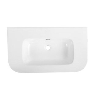 Saniclass Terra Meubelwastafel - 101x46x2cm - afgeronde hoeken - 1 wastafel - zonder kraangaten - wit glans SW1418356