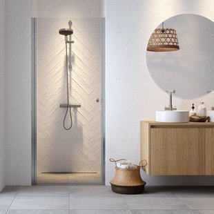 Sealskin Hooked draaideur voor nis - 80x200 cm - 6 mm helder veiligheidsglas - met Sealglas-coating - zilverhoogglans CCX200806265100