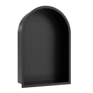 Wiesbaden Demis Inbouwnis - 30x45x10cm - rondboog - mat zwart 33.2147