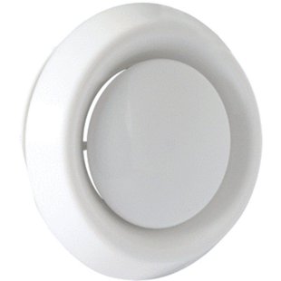 Nedco Afzuigventiel kunststof afzuigventiel Ø100mm afvoerventiel met aansluitbus wit 645.076.00