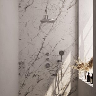 Brauer Brushed Edition Regendoucheset inbouw - hoofddouche 30cm - Wandarm - met inbouwdeel - Gladde knoppen - handdouche Rond 3 standen - PVD - geborsteld RVS 5-NG-077