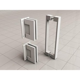 Wiesbaden Less scharnierset en greep voor profielloze nisdeur mat wit 20.6173