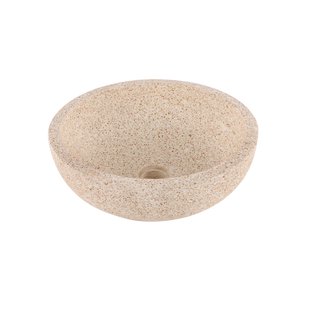 Differnz Terrazzo waskom - 40x40x15cm - rond - terrazzo - mat bruin/beige 38.010.56