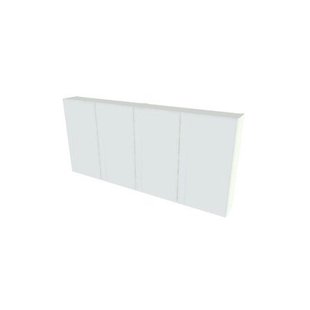 Nemo Spring Nebulo luxe spiegelkast - 140x65x17.8cm cm - 4 dubbelzijdige spiegeldeuren - glazen leggers - met stopcontact - zonder schakelaar - kleur: White Standard 20054321