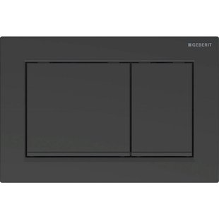 Geberit Omega20 bedieningsplaat - 2-toets spoeling - rechthoekige knoppen - matzwart/zwart/matzwart 115.080.16.1
