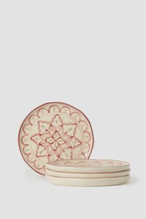 Donkerroze ontbijtbord met dessin