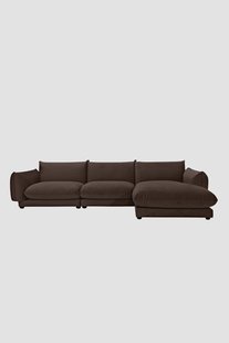 Countess 4-zits bank chaise longue rechts Royal Cacao