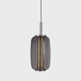 MIDNIGHT LED hanglamp, glas, titanium, Ø 12,8 cm ANTIDARK - Woonkamer - Designer - Cilinder