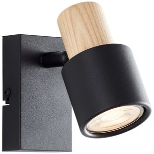 Brilliant Wandlamp Pini - Zwart - Hout - Gu10