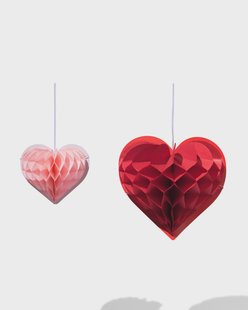 HEMA Honeycombs hart 25cm - 2 stuks (rood)