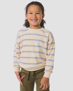 HEMA Kindertrui gebreid strepen regular fit ecru (ecru)