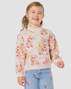 HEMA Kindertrui sweatstof bloemen ecru (ecru)