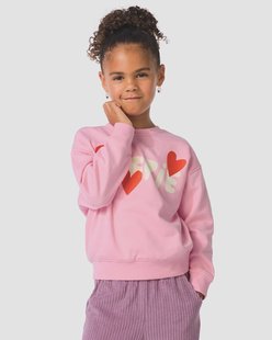 HEMA Kindertrui sweatstof hartjes roze (roze)