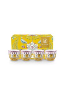 Pip Studio Set/4 Eierdopjes Lily&Lotus Moon Delight Geel