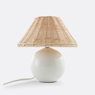 Tafellamp in keramiek en rotan, Alios